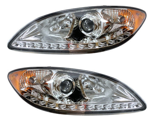 Par De Faros C/tira Led Para Prostar International Ambos Lados