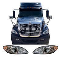 Par De Faros C/tira Led Para Prostar International Ambos Lados