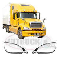 Par De Biseles De Faro Cromados Freightliner Columbia Cromo Ambos Lados