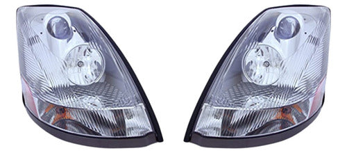 Par De Faros Para Volvo Vnl Tercera Generacion Cromo