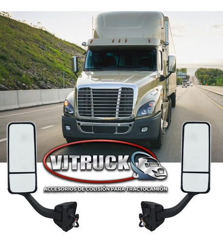 Par De Espejos Cromados Para Freightliner Cascadia  07 A  17