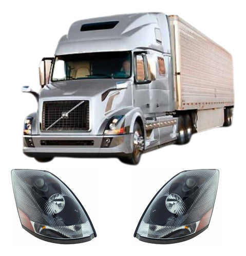 Par De Faros Para Volvo Vnl 3ra Generación Negros Vjtruck