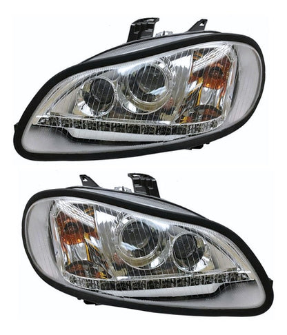 Par De Faros C/tira Led Freightliner M2 106/112 O B2 Ambos Lados