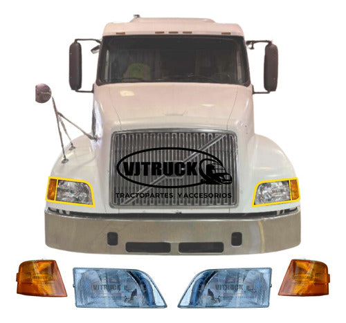 Juego De Faros Y Dirrecionales Volvo Vnl 1998-2002 Sin Focos