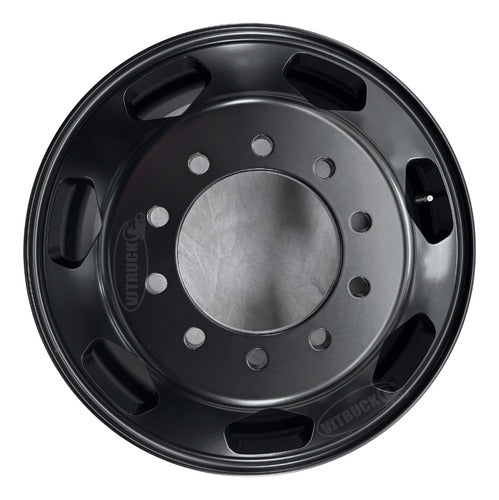 Rin 22.5 Unemon Aluminio 7 Ventanas Diamante Kenworth Negro