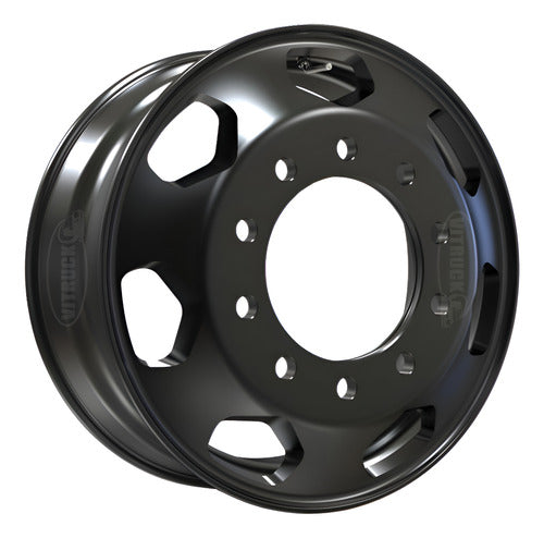 Rin 22.5 Unemon Aluminio 7 Ventanas Diamante Kenworth Negro