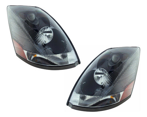 Par De Faros Para Volvo Vnl 3ra Generación Negros Vjtruck