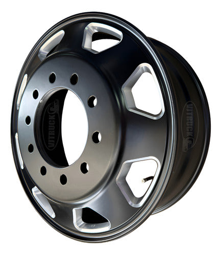 Rin 22.5 Unemon Aluminio 8 Ventanas Tipo Kenworth Negro Negro