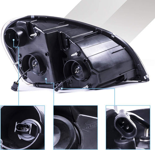 Par De Faros C/tira Led Para Freightliner Cascadia Vjtruck