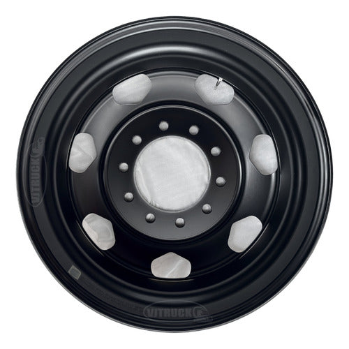 Rin 22.5 Unemon Aluminio 7 Ventanas Diamante Kenworth Negro