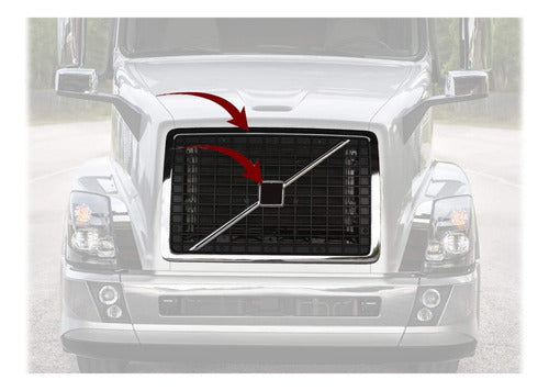 Parrilla  Volvo Vnl 04-14 Con Bisel De Emblema Cromada Cromado