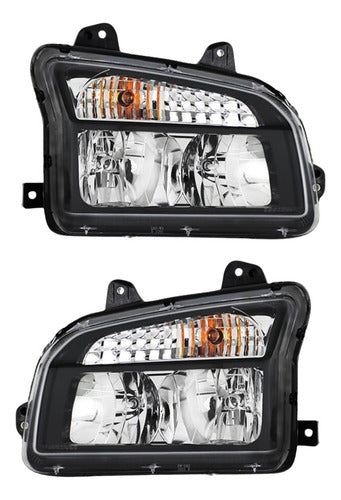 Par De Faros Kenworth T880 2014 - 2023 Negro Izquierdo