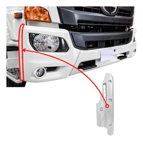 Moldura Trasera De Defensa Hino 500 1626 1828 2628 - Blanco | Derecho/copiloto